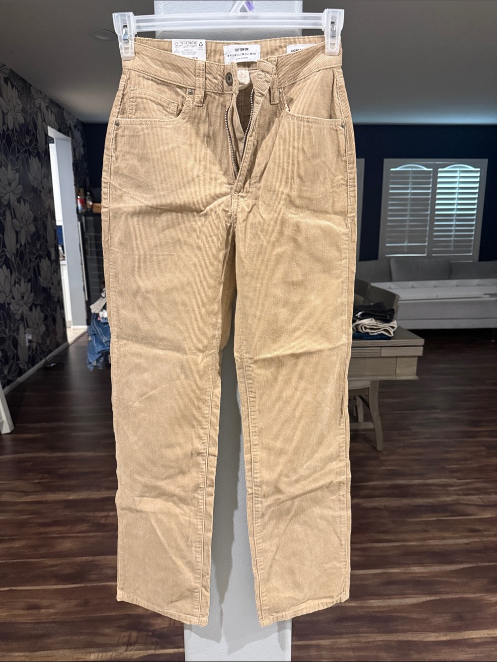 Cotton On Women's Tan Corduroy Straight-Leg Pants